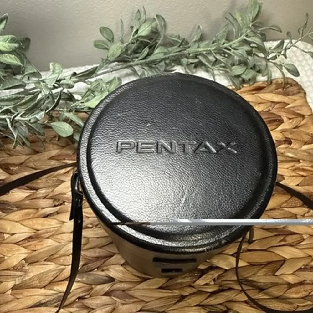Pentax HE 169 Camera Lens Case Black Felt Lining Snap Closure Strap Japan Vtg